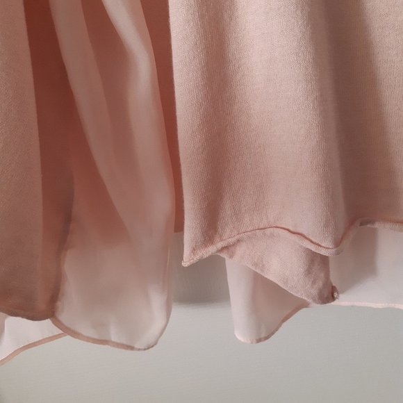 *NWOT* Zara Knit Soft Ballet Pink Rayon Chiffon Shawl Collar Cardigan Med - Picture 3 of 9